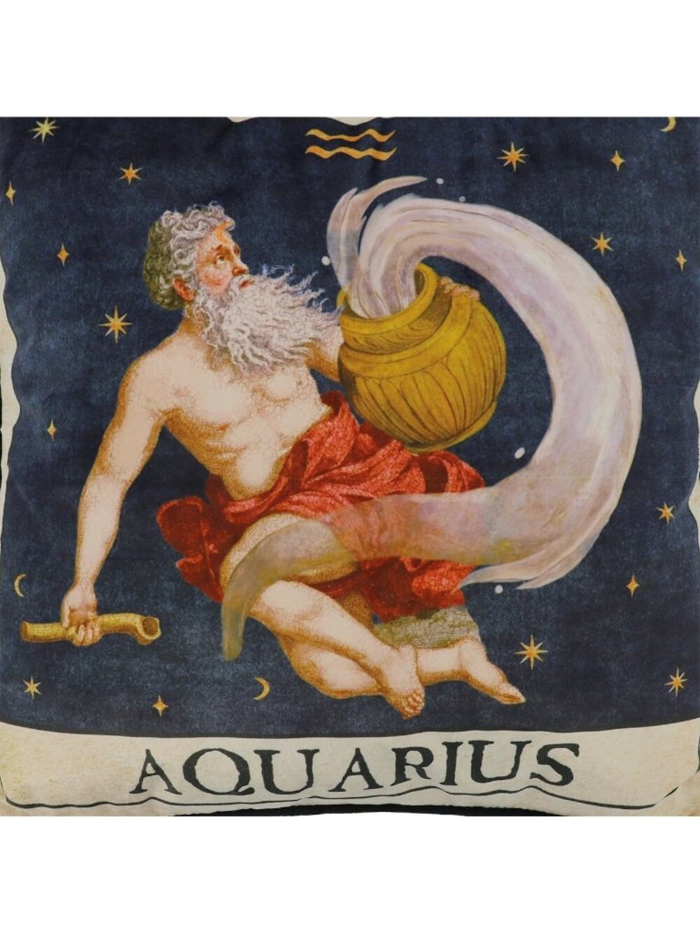 NWT Cosmic Aquarius Water Bearer Astrology Zodiac Pillow Halloween Decor Ashland